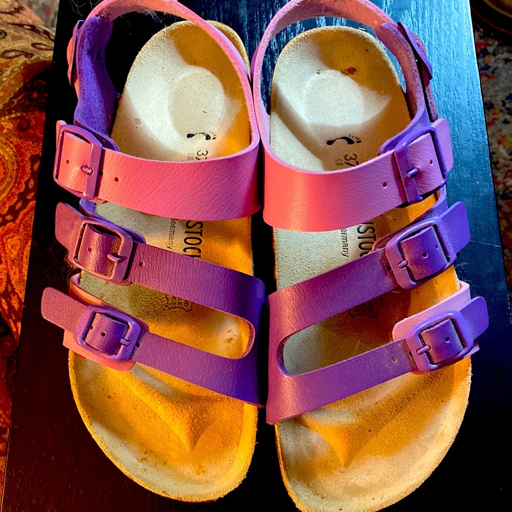 Sandals Birkenstock 4 straps violet pink. 37 made in Germany